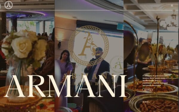 Armani resturant website