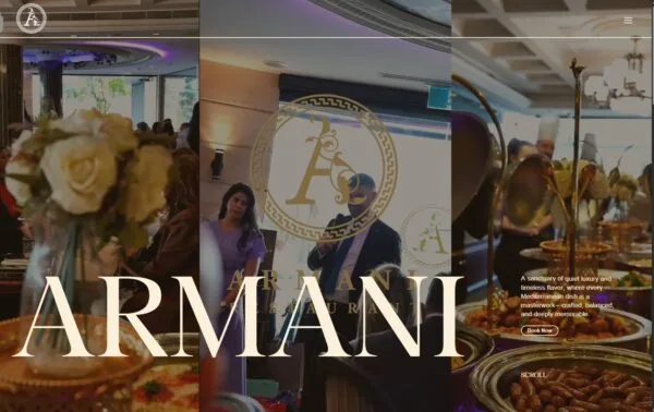 Armani resturant website